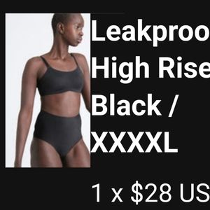 Knix leakproof high rise black panty XXXXL